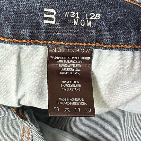 Mott & Bow Mom Jeans Size 32 High Waist Tapered Hem Anthropologie - Picture 6 of 6